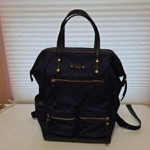 Tutilo New York Navy Backpack with Gold Details